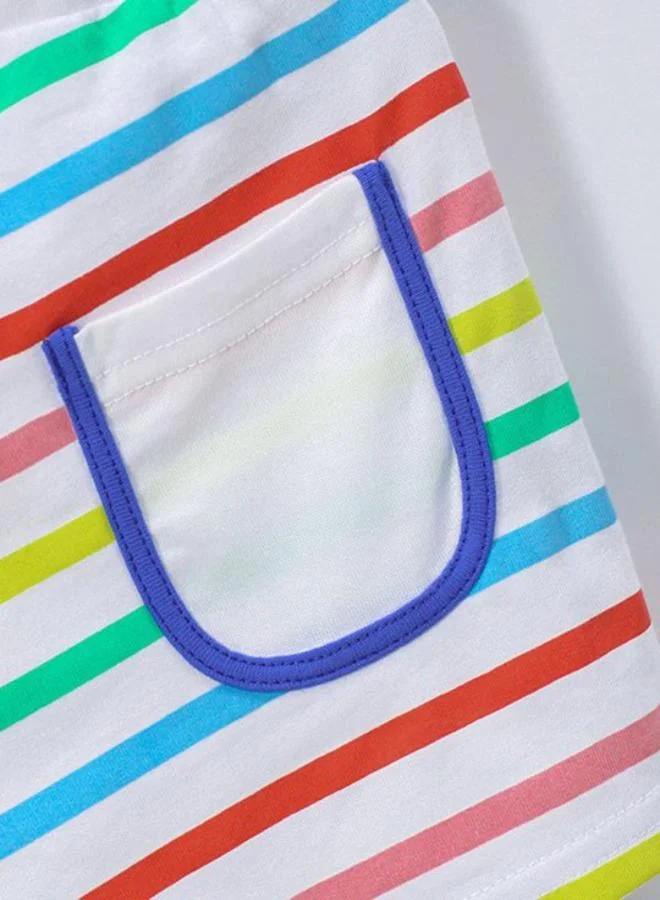 YUNIQEE Multicolour Regular Fit Mid Rise Striped Shorts