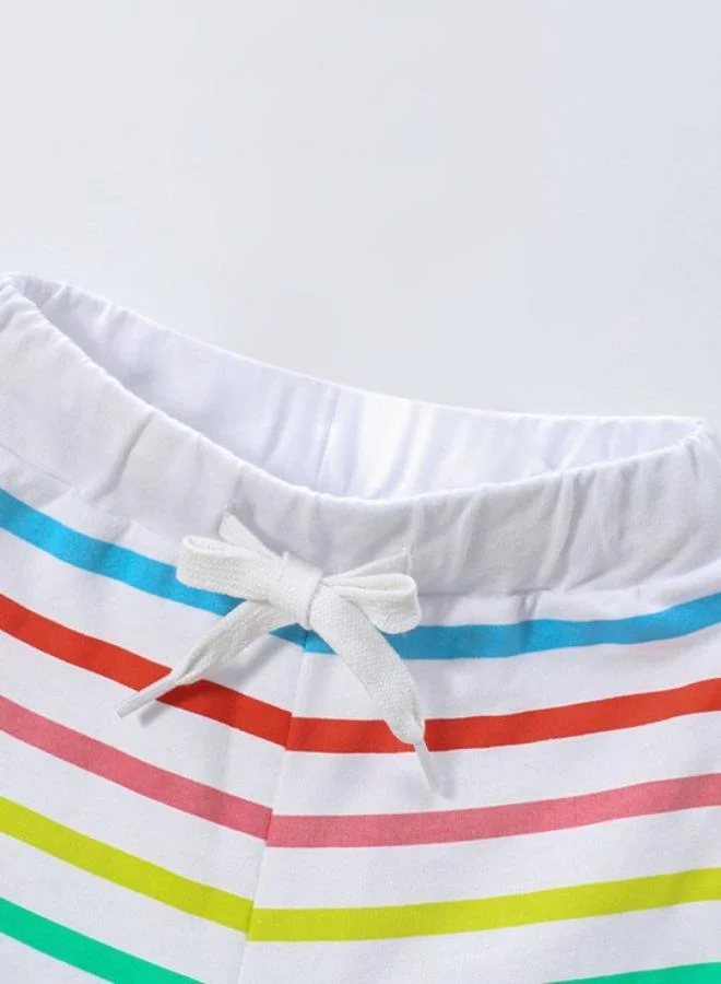 YUNIQEE Multicolour Regular Fit Mid Rise Striped Shorts