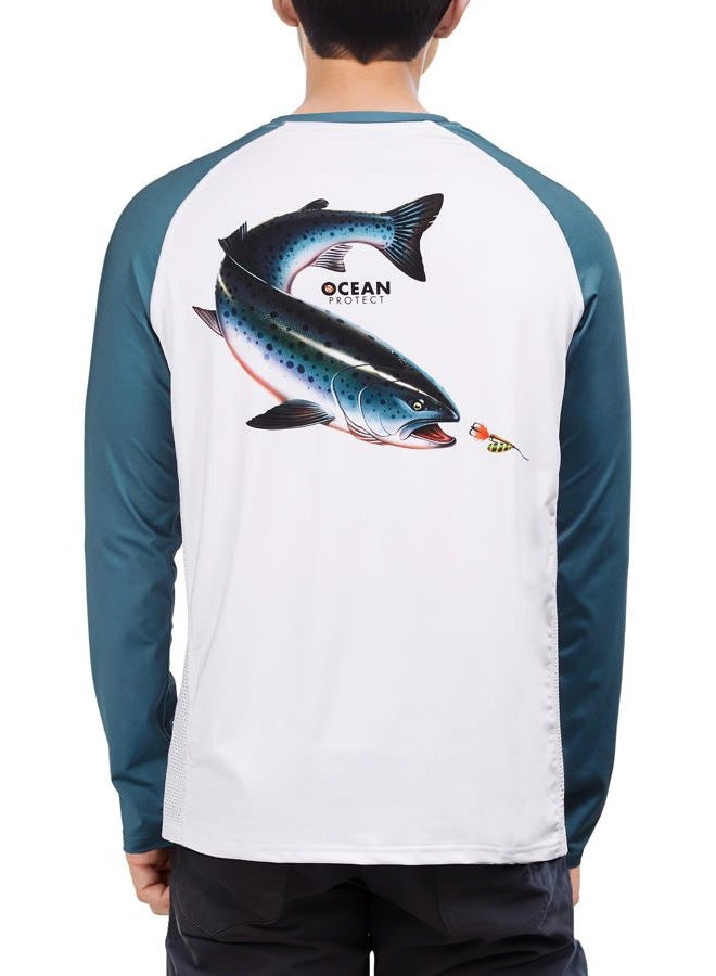 Rodeel Men's Fishing Shirts for Men Long Sleeve Wicking Fabric UPF 50 Sun Protection Performance Shirt, A1.blue Grey, L - Image 4