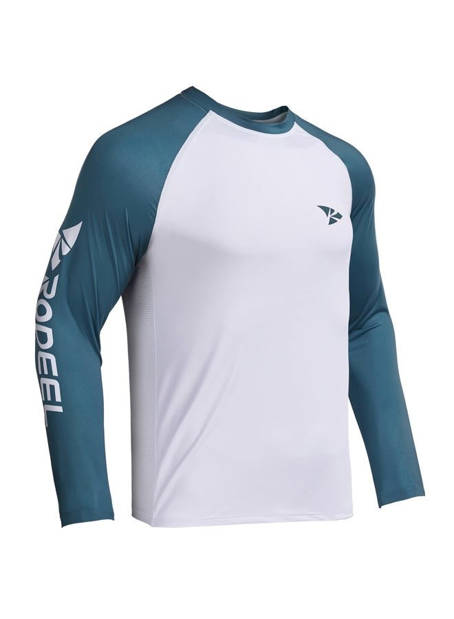 Rodeel Men's Fishing Shirts for Men Long Sleeve Wicking Fabric UPF 50 Sun Protection Performance Shirt, A1.blue Grey, L - Image 2