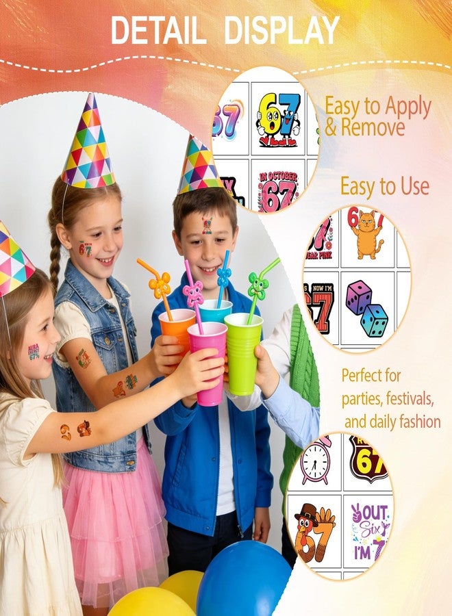 Vozekrod 6 7 party favors,Waterproof Temporary Tattoos for Kids, 120PCS 6 7 Party Decorations, Baseball & Ice Cream Drip Gifts, Smudge-Resistant Fun Tattoos for Teens & Kids - Image 5