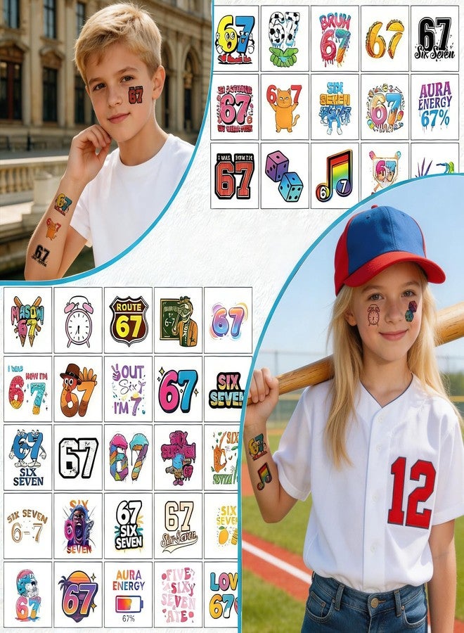Vozekrod 6 7 party favors,Waterproof Temporary Tattoos for Kids, 120PCS 6 7 Party Decorations, Baseball & Ice Cream Drip Gifts, Smudge-Resistant Fun Tattoos for Teens & Kids - Image 4