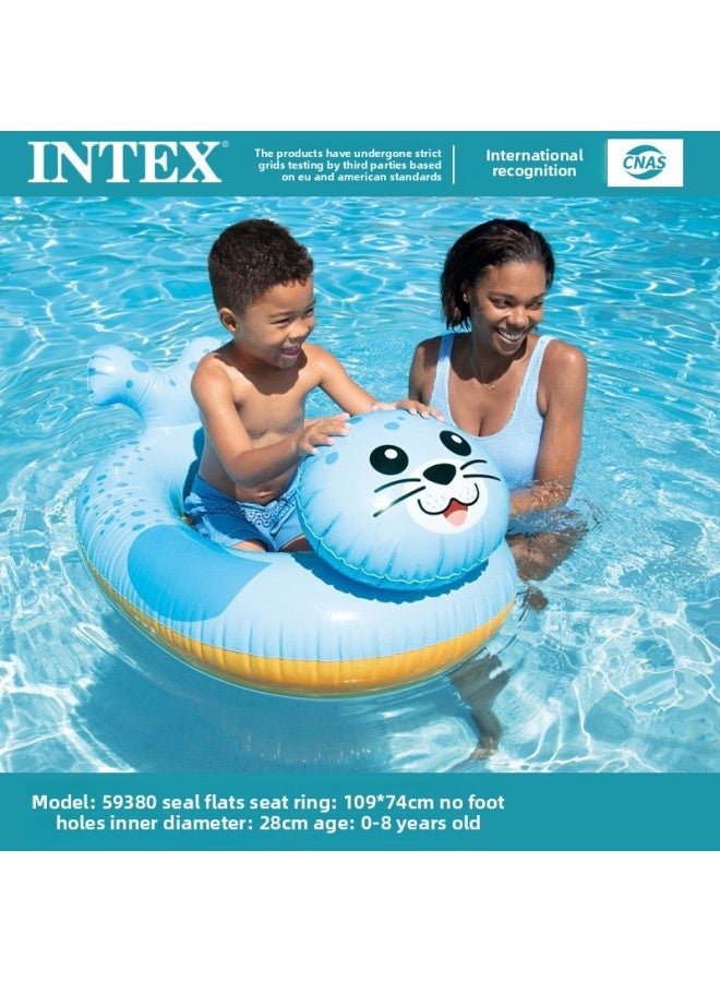 Generic INTEX59586 58221 Children's Swimming Ring Seat Animal Shape Baby Underarm Ring Boys And Girls Swimming Ring-Inside Diameter After Inflation:59380 Sea Sloth (0-8 Years Old)  - Image 1