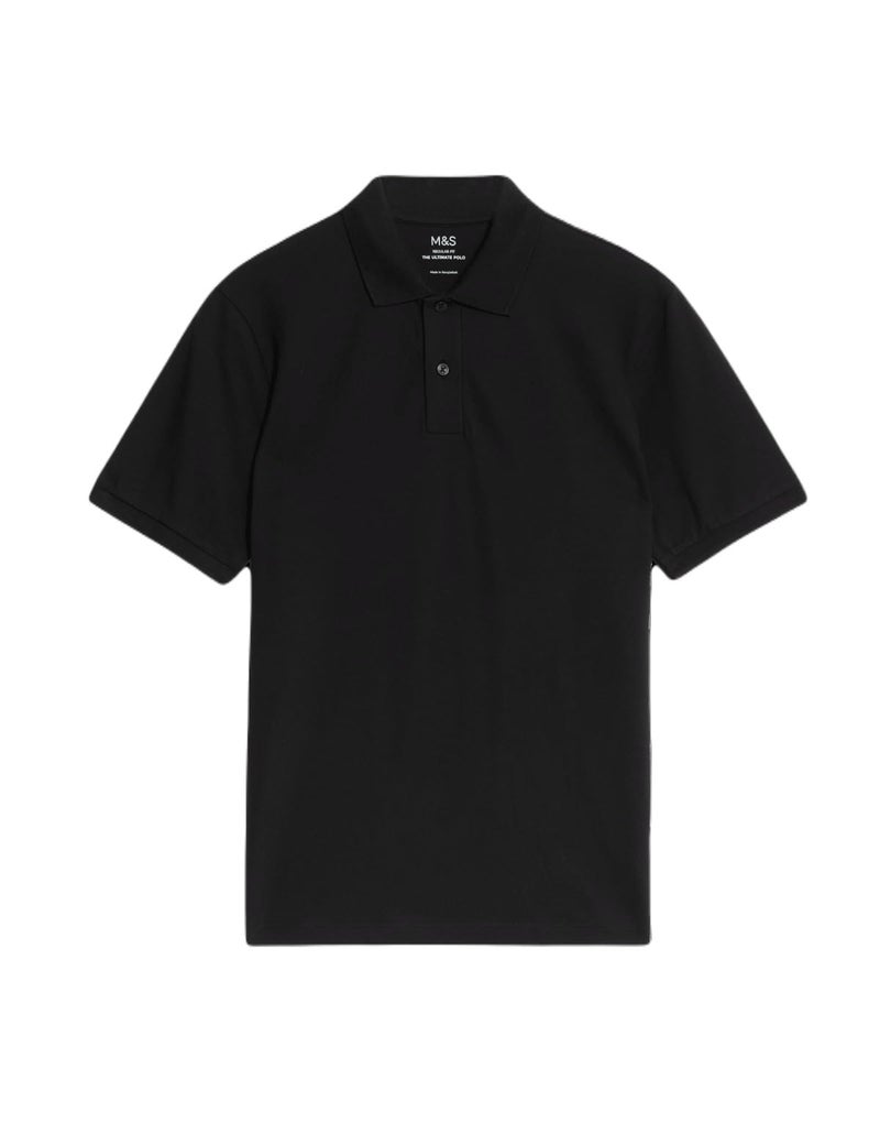 Marks & Spencer The Ultimate Pique Polo Shirt Black - Image 1