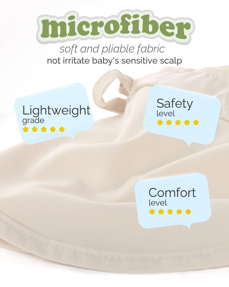 FURTALK Baby sun Hat with Neck Flap UPF 50+ Adjustable Baby Boys Girls Summer Beach Hat for Traveling Swim Hat Beige - Image 3