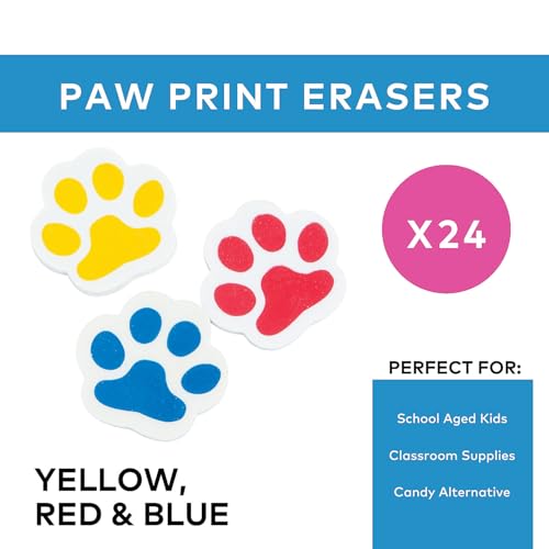 Fun Express Pawprint Erasers - 24 Pieces - Educational and Learning Activities for Kids - Image 4