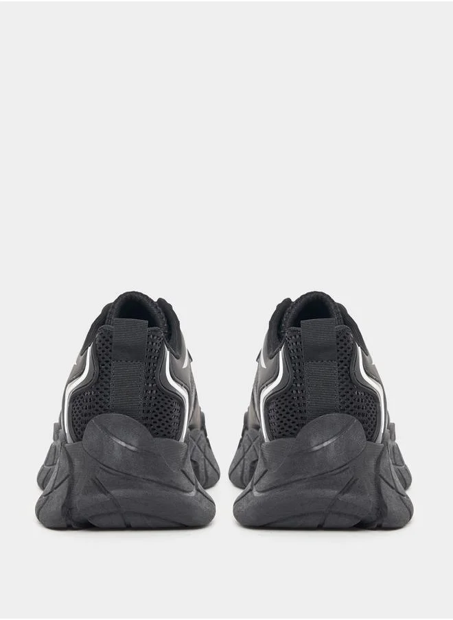 Styli Color Block Graphic Cut Out Chunky Sole Sneakers