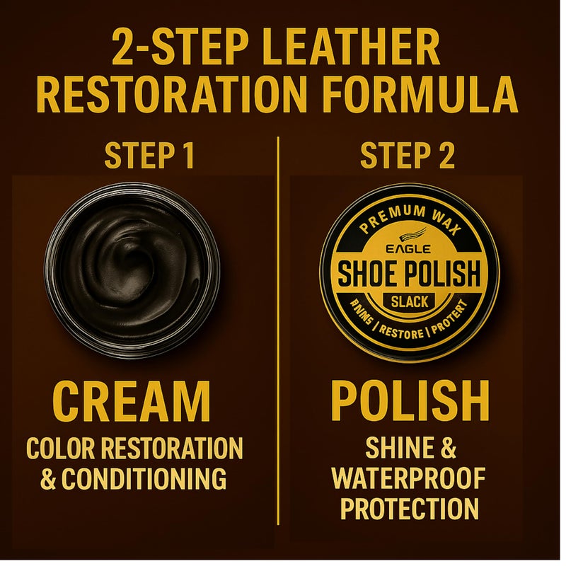 Eagle 13-Piece Shoe Polish Kit â€“ Black, Brown & Neutral Shoe Wax & Boot Cream with Dauber Brushes and Shine Cloths â€“ Leather Shoe Shine & Care Kit - Image 4