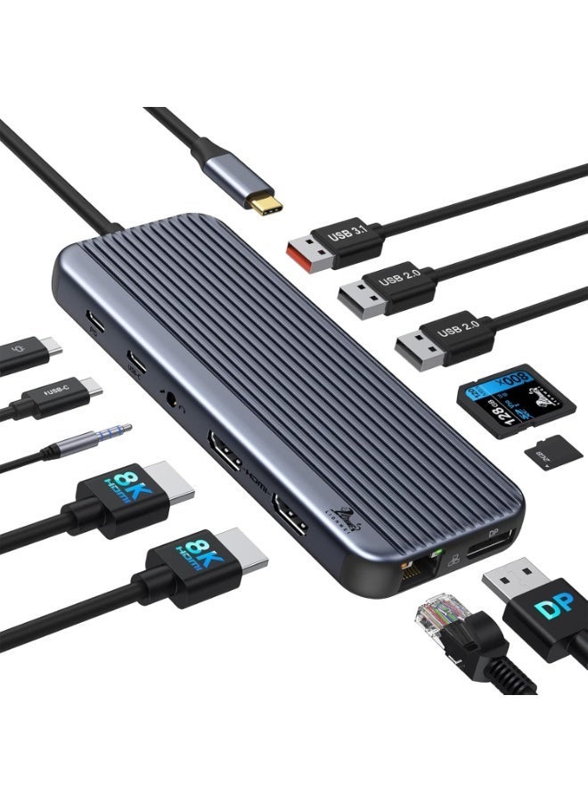 ليون وي LIONWEI Dual Hdmi Docking Station Usb C To 4k Dual Monitor