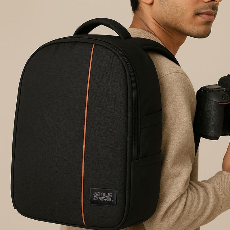 Smiledrive ® Waterproof DSLR Camera & Laptop Backpack – Multicolor Multiple Sizes Single & Combo Variants Lightweight, Stylish & Durable Gear Bag for Travel, Office, College & Hiking - Image 2