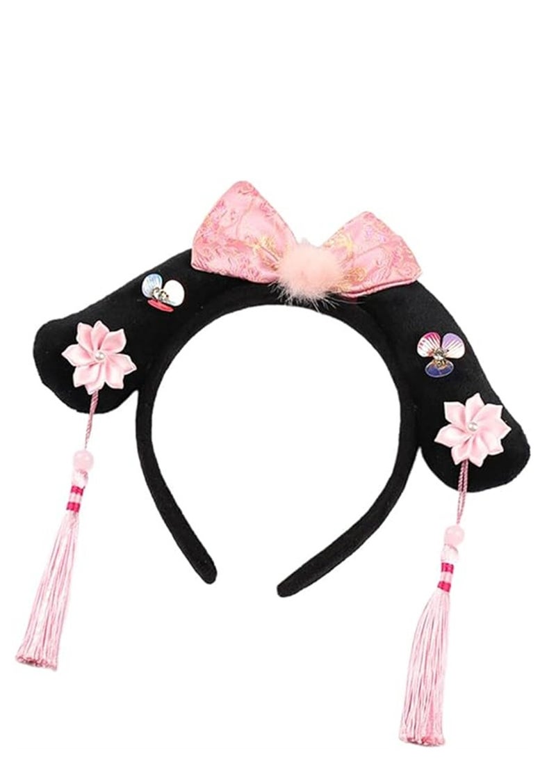 Loquat Qing Dynasty Headdress, Chinese Princess Headband Royal Crown Hat Hairband for Stage Performance Prop Carnival Costume Accessories, 1 Pcs - Image 1