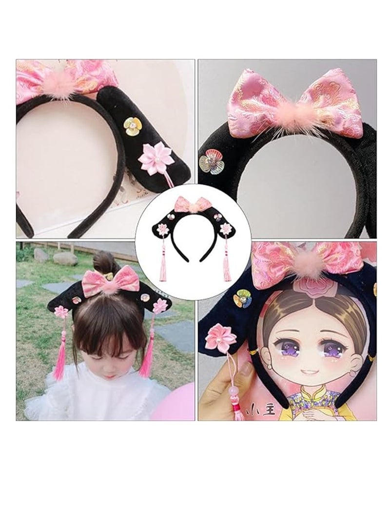 Loquat Qing Dynasty Headdress, Chinese Princess Headband Royal Crown Hat Hairband for Stage Performance Prop Carnival Costume Accessories, 1 Pcs - Image 2