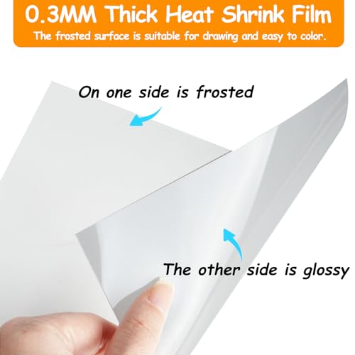 Yewltvep 206PCS Shrinky Dink Sheets Kit with Case, Shrink Art Shrink Plastic Sheet Shrinky Dink Keychain Kit with 25Pcs Shrinky Paper Sheets Keychains Accessories for DIY Ornaments Craft Rings Keychains - Image 3
