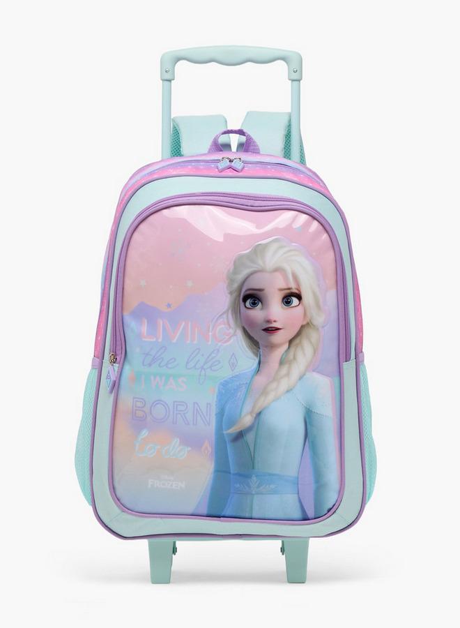 Disney Frozen 5-Piece School Trolley Bag Set For Kids 13+ Years With Lunch Box And Bottle - Image 2