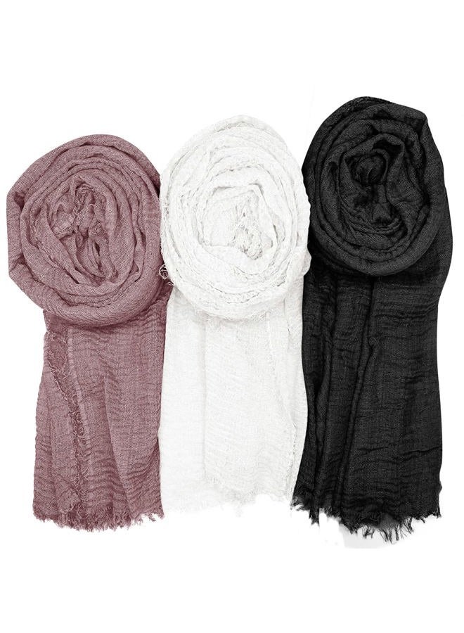 Axe Sickle Women Scarf Shawl for All Season 3PCS Scarve Wrap Head Scarve E. - Image 1