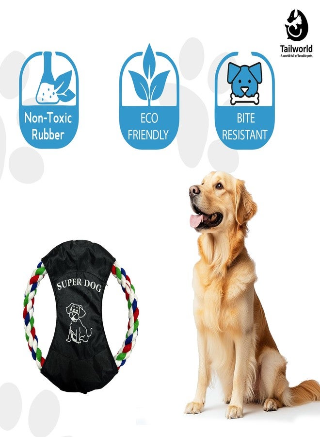 Tailworld Cotton Disk for Dogs | Made with Pure Cotton Thread | Waterproof Oxford Fabric | Lasts Long Despite Regular Chewing | Safe and Comfortable for Pet's Teeth and Gums - Image 2