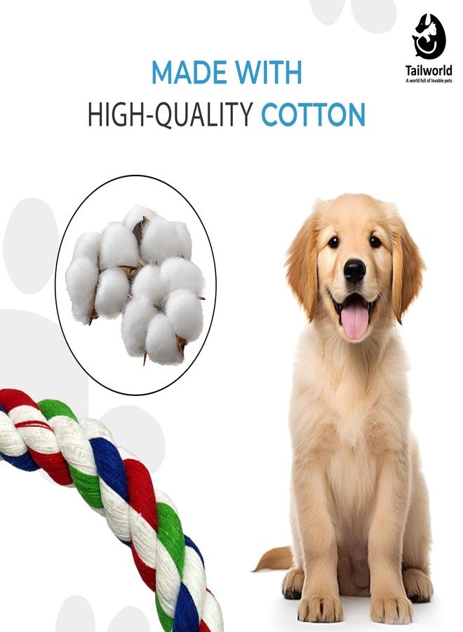 Tailworld Cotton Disk for Dogs | Made with Pure Cotton Thread | Waterproof Oxford Fabric | Lasts Long Despite Regular Chewing | Safe and Comfortable for Pet's Teeth and Gums - Image 4