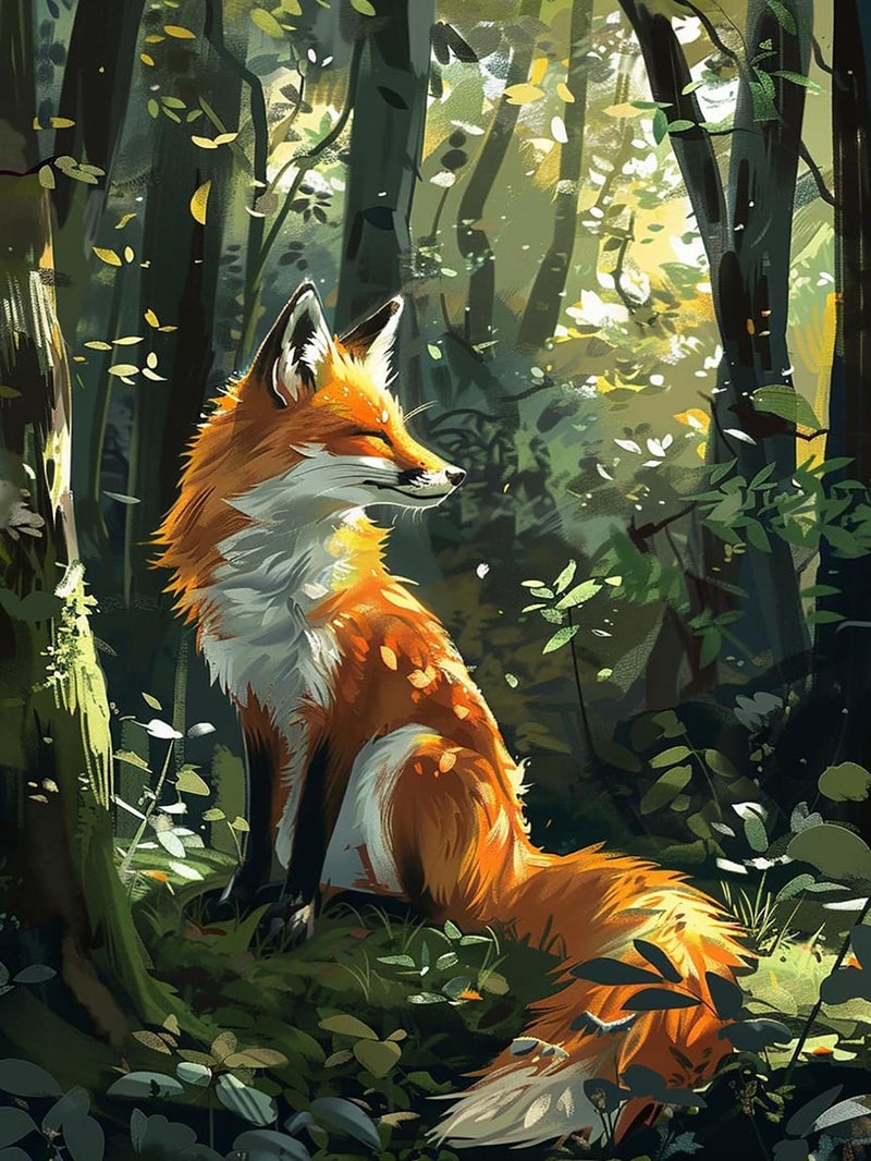 Bimkole Paint by Numbers Kit for Adults Beginner Fox, DIY Oil Painting Kit on Canvas with Paintbrushes and Acrylic Pigment, for Paint by Numbers for Beginner, for Home Wall Decor (16x20Inch) wB962 - Image 1