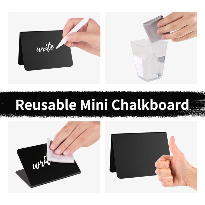 Mini Chalkboard Signs 16 Pack Black Party Decor Write Erase - Image 3