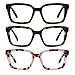 XVXV Reading Glasses for Women Men Blue Light Blocking Readers Oversize Oprah Square Anti GlareEyestrain Spring Hinge3PackMix105X - Image 1