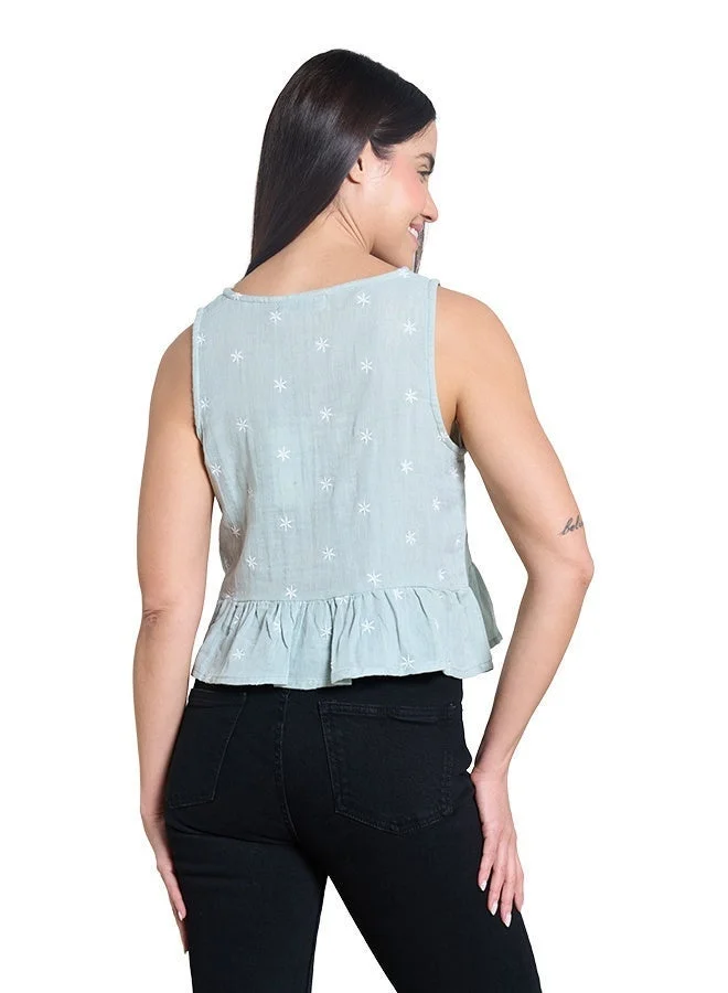 اشاراي Women's Sleeveless Embroidered Crop Length Top  Comfortable Material, Breathable Daily Wear, Casual Fashion Outfit, Special Occasion Outfit, Trendy & Chic Apparel