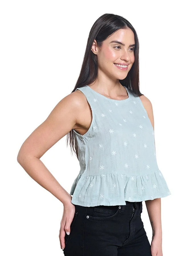 Asharae  Women's Sleeveless Embroidered Crop Length Top  Comfortable Material, Breathable Daily Wear, Casual Fashion Outfit, Special Occasion Outfit, Trendy & Chic Apparel for Women | Best Price UAE