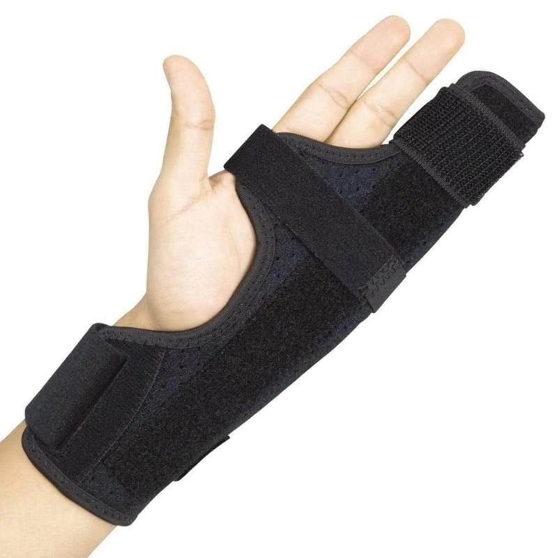 Finger Splint - Supports Pinky, Ring, Middle Metacarpals and Knuckles - Right or Left Adjustable Hand Brace - Straightening for Trigger Finger, Injury, Fracture, Broken, Tendoniti - Image 1