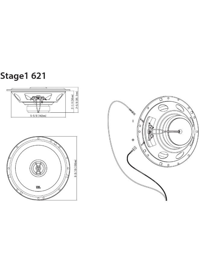 JBL - Stage1 621 - Harman Kardon 2-Way Car Speaker Set - 175 Watt Speaker - 2 Pieces 6.5" Speaker 16-17cm - Image 1