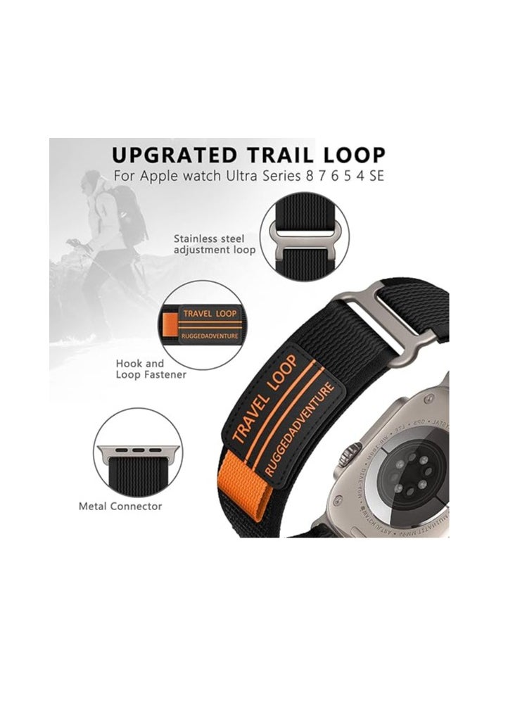 Generic - Trail Loop for Apple Watch Ultra Band 49mm 45mm 44mm 42mm iWatch Ultra Band Men Women, Rugged Sport Strap Soft Nylon Wristband for iWatch Ultra 2 Bands Series 9 8 7 6 5 4 3 2 1 SE - Image 1