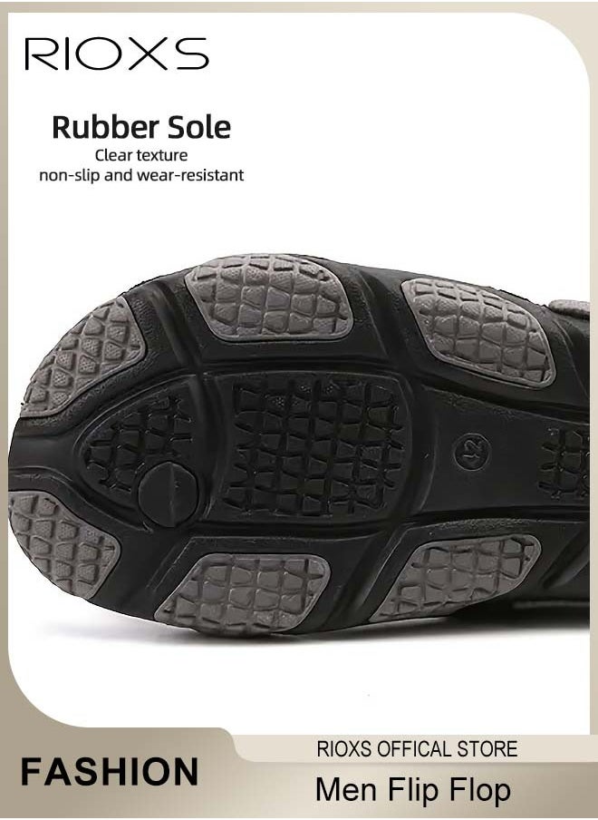 RIOXS - Men's Flip Flop, Anti-Slip Shower Slippers, Quick Drying Lightweight Flat Sandal For Indoor Or Outdoor Use, Thong Slippers Arch Support Sandals, Beach Slippers - Image 1