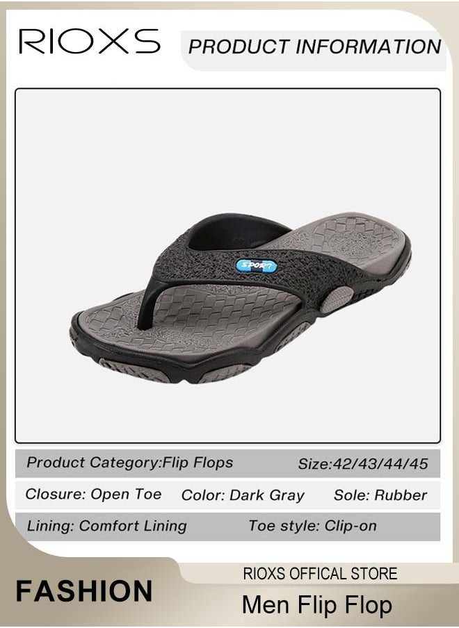 RIOXS - Men's Flip Flop, Anti-Slip Shower Slippers, Quick Drying Lightweight Flat Sandal For Indoor Or Outdoor Use, Thong Slippers Arch Support Sandals, Beach Slippers - Image 1
