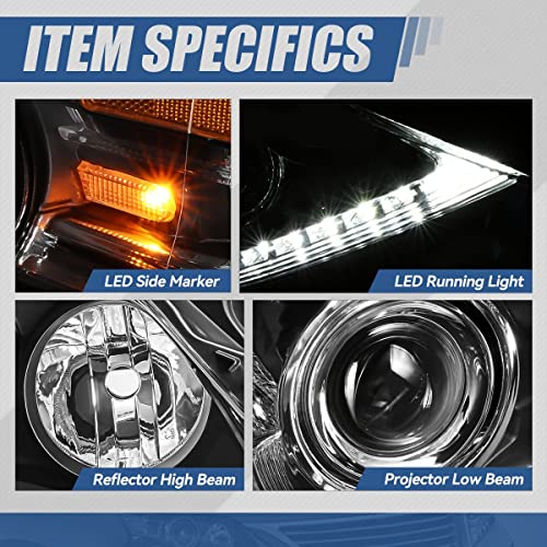 Auto Dynasty LX2503156 LED DRL Projector Headlight Lamp Compatible with Lexus RX350 RX450H 2013-2015, Passenger Right Side, Black Housing Amber Corner - Image 3