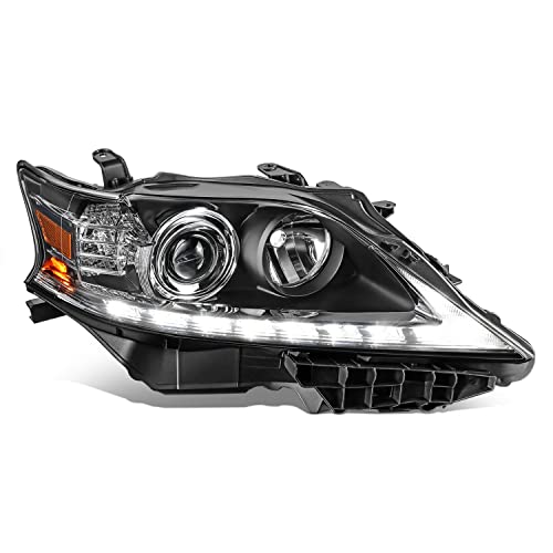 Auto Dynasty LX2503156 LED DRL Projector Headlight Lamp Compatible with Lexus RX350 RX450H 2013-2015, Passenger Right Side, Black Housing Amber Corner - Image 1
