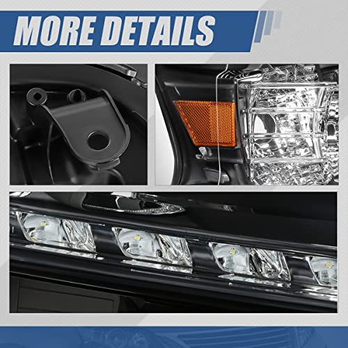 Auto Dynasty LX2503156 LED DRL Projector Headlight Lamp Compatible with Lexus RX350 RX450H 2013-2015, Passenger Right Side, Black Housing Amber Corner - Image 5