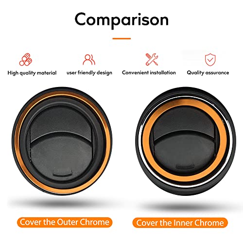 Bentolin For 2016-2023 Tacoma A/C Vent Ring Inner Cover Air Conditioning Outlet Trim Decoration Toyota Tacoma Accessories 4 Piece Kit,Orange - Image 2