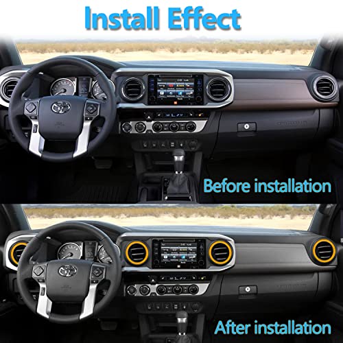 Bentolin For 2016-2023 Tacoma A/C Vent Ring Inner Cover Air Conditioning Outlet Trim Decoration Toyota Tacoma Accessories 4 Piece Kit,Orange - Image 5