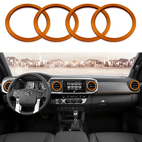 Bentolin For 2016-2023 Tacoma A/C Vent Ring Inner Cover Air Conditioning Outlet Trim Decoration Toyota Tacoma Accessories 4 Piece Kit,Orange - Image 1
