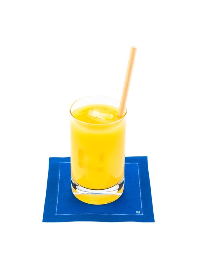 Restaurantware Napluxe  4.5 x 4.5 Inch  Cocktail Napkins, 50 Disposable  Beverage Napkins - Soft, Sustainable, Blue Cotton Square Napkins , Highly Absorbent, For Weddings, Or Birthdays - Image 2