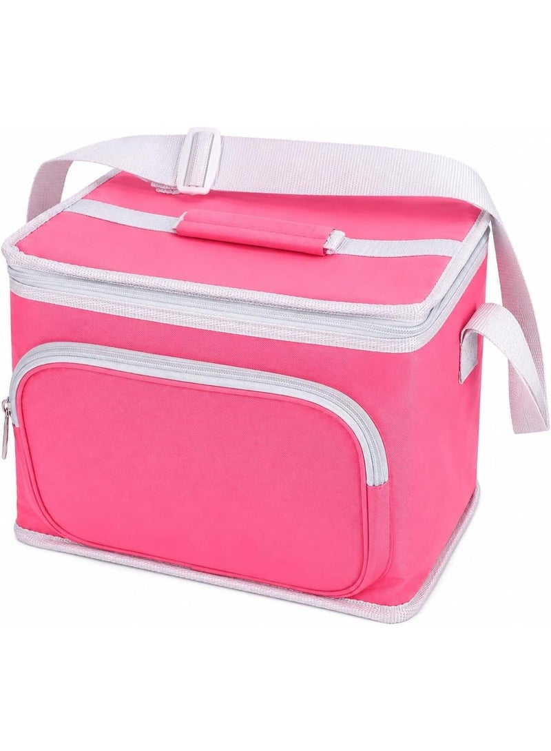 Large insulated cooler bag with a 17-liter capacity, thermal lunch bag with an adjustable shoulder strap, portable zippered food storage bag, foldable, ideal for picnics, camping, travel, beach, and shopping. Dimensions: 30 x 28 x 20 cm - Image 1