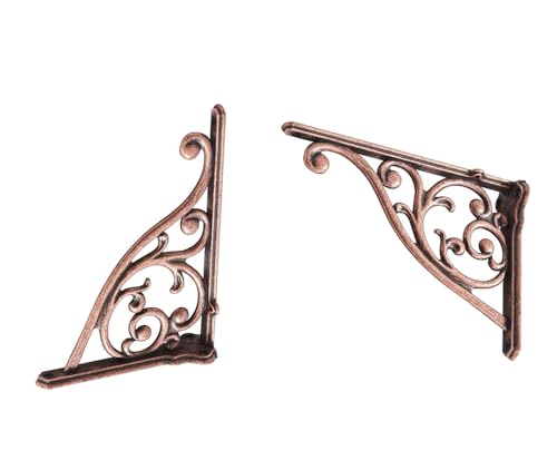 ZAUYX Heavy Duty Solid Stand5 Inch 4 Pack Antique CopperRight Angle Wall Panel Support BracketDecorative Shelf BracketHeavy Duty VintageWall Mount Support DIY Shelf Hardware Included - Image 1