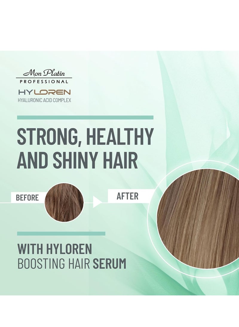 Mon Platin Professional Hair Boosting Serum with Hyaluronic Acid for Thin, Sparse and Damaged Hair, Hair Repair Treatment, Anti Thinning, Calcium Infused Hair Thickening for Soft, Shiny Hair 50ml  - Image 3