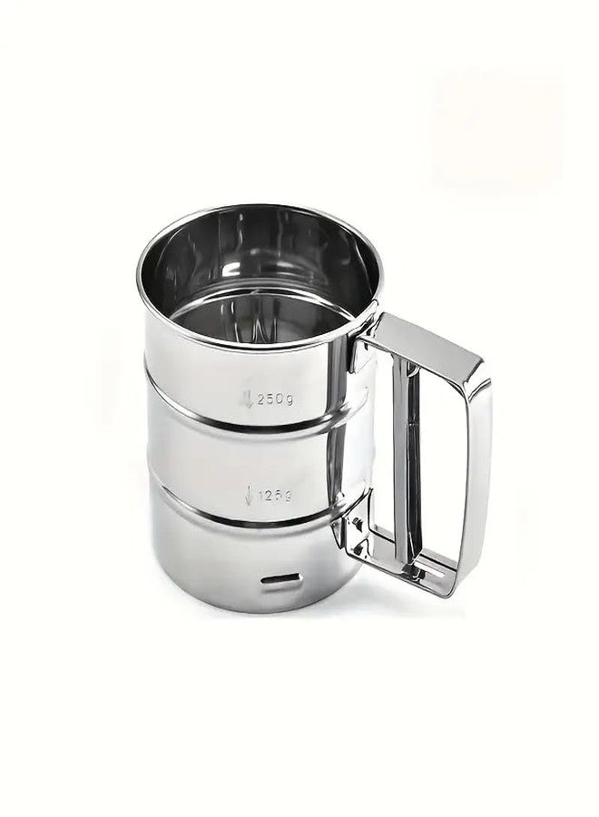 KERFORA Flour Sifter for Baking | Stainless Steel Atta Chalni with Hand Press Design | Corrosion-Resistant Large Capacity Sieve for Flour, Sugar, and Coffee Powder - Image 3