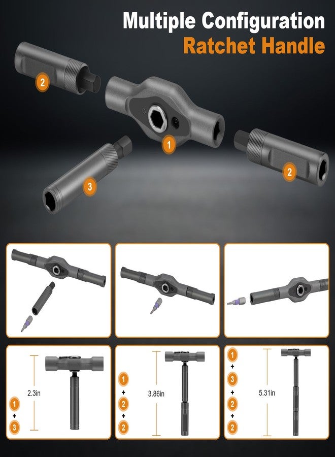 THINKWORK 42 in 1 Ratchet Screwdriver Set, Magnetic Bit Screwdriver Set With Detachable Ratchet Handle, Repair Tool Kit for furniture, computer, bicycle and DIY free Combination - Image 3