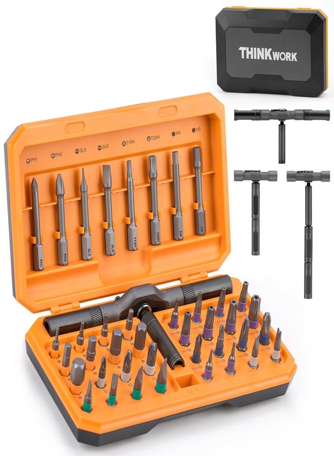 THINKWORK 42 in 1 Ratchet Screwdriver Set, Magnetic Bit Screwdriver Set With Detachable Ratchet Handle, Repair Tool Kit for furniture, computer, bicycle and DIY free Combination - Image 1