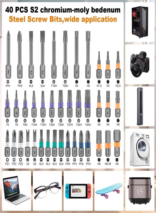 THINKWORK 42 in 1 Ratchet Screwdriver Set, Magnetic Bit Screwdriver Set With Detachable Ratchet Handle, Repair Tool Kit for furniture, computer, bicycle and DIY free Combination - Image 2