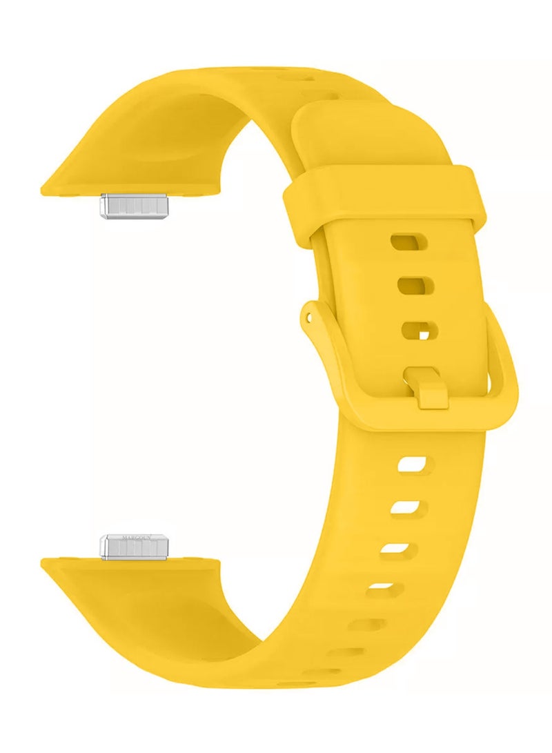 CATANES Wristband for Huawei Watch Fit 3/Fit 4/Fit 4 Pro Bands, Silicone Bracelet Quick Release Arm Band, Replacement Smartwatch Band Quick Release Sport Straps - Yellow - Image 3