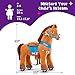 PonyCycle Ride on Toy Riding Horse Rideon Horse for Toddler Riding Pony Toy with Brake 30 HeightSize 3 Plush Animal Mechanical Pony Rider with Wheels Spirit Toys Birthday Surprise Brown E337 - Image 4
