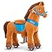 PonyCycle Ride on Toy Riding Horse Rideon Horse for Toddler Riding Pony Toy with Brake 30 HeightSize 3 Plush Animal Mechanical Pony Rider with Wheels Spirit Toys Birthday Surprise Brown E337 - Image 2
