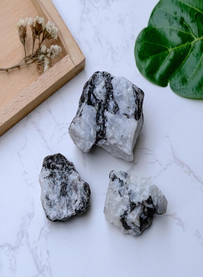 Pyramid Tatva Raw - 100 Gram Rough Stone Natural Healing Crystal Stone Reiki Chakra Balancing (Rainbow Moonstone) - Image 4
