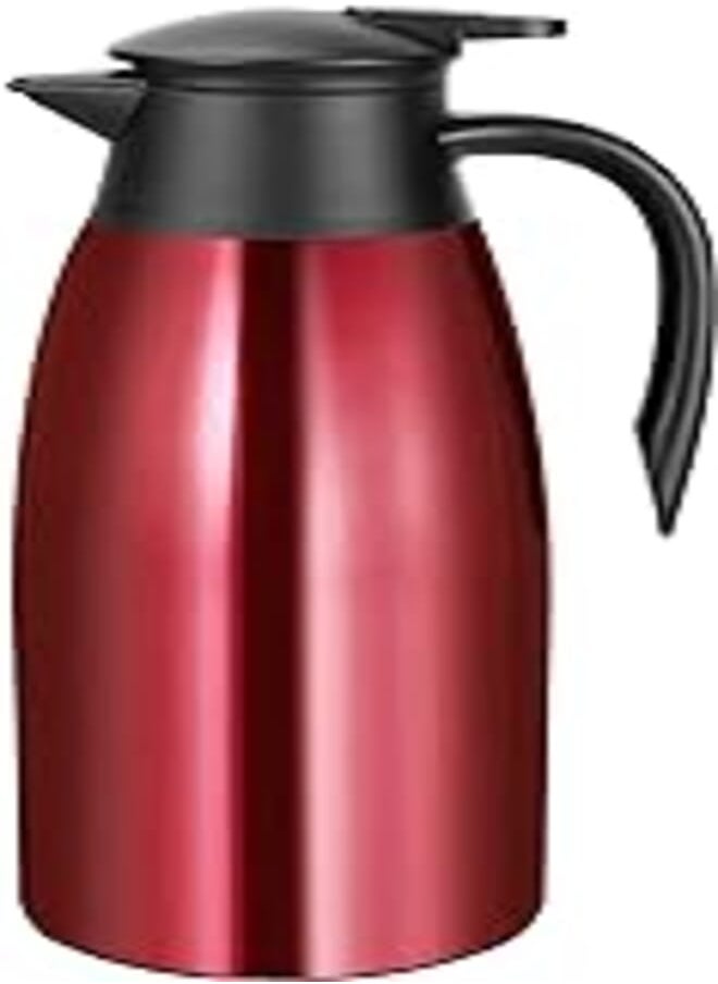GearRoot - 68oz Coffee Carafe Airpot Insulated Coffee Thermos Urn Stainless Steel Vacuum Thermal Pot Flask for Coffee, Hot Water, Tea, Hot Beverage - Keep 12 Hours Hot, 24 Hours Cold -Red … - Image 1